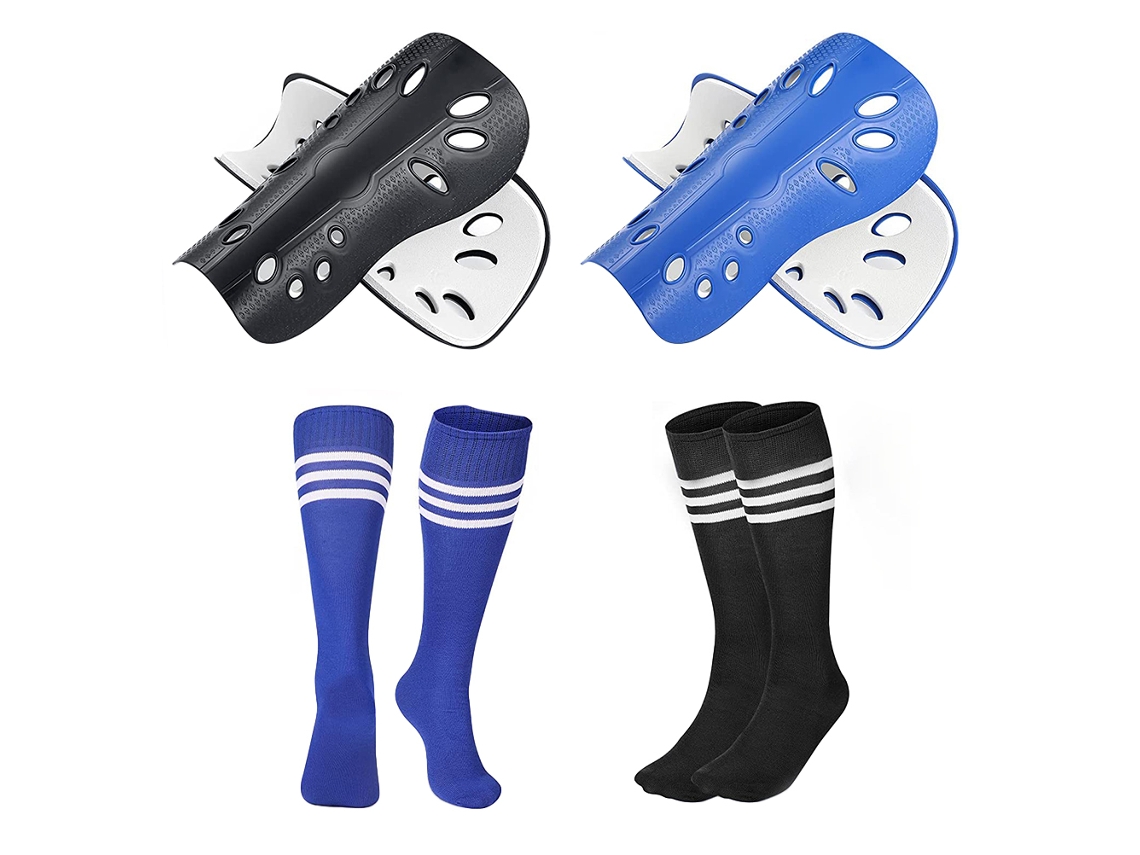 2 Conjuntos De Espinilleras Y Calcetines De Fútbol Para Niños, Adolescentes, Niñas Y Niños.