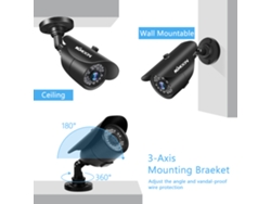 Cámara De Seguridad Ahd 1080p Impermeable Ip66 Con Visión Nocturna Y Detección De Movimiento Ntsc