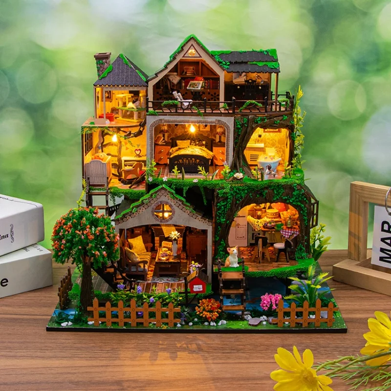Cabaña De Cuento De Hadas En El Bosque Para Armar: Kit De Casa Miniatura De Madera En 3d