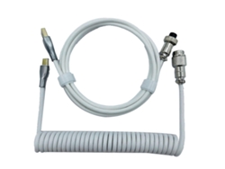 Cable retráctil para teclado gamer profesional con conector resistente, cable en espiral para teclado mecánico, blanco Ly Ebike