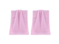 Juego de Toallas Kofihety Mano Estampados Decorativos Algodón Rosa - 2pcs (34x20x5cm)