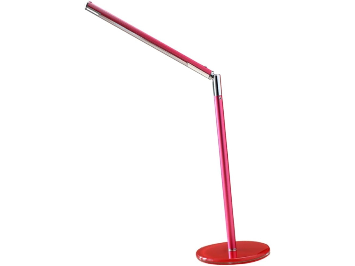 Lámpara De Escritorio Led Roja Plegable, 3 Niveles De Brillo Táctiles, Base Metálica Giratoria De 360°, Puerto Usb.