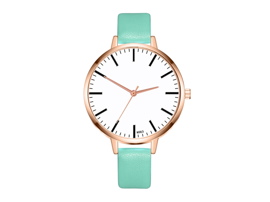 Reloj De Pulsera Zhoulifa Para Mujer, De Piel Sintética, Con Movimiento De Cuarzo, Color Verde Menta.