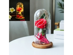 Lámpara de mesa decorativa con forma de flor rosa artificial