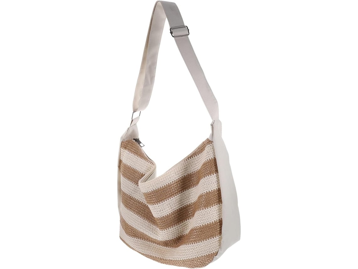 Bolsa De Praia Feminina Estilo Mexicano, Feita De Palha Trançada, Ideal Para Uso Casual.