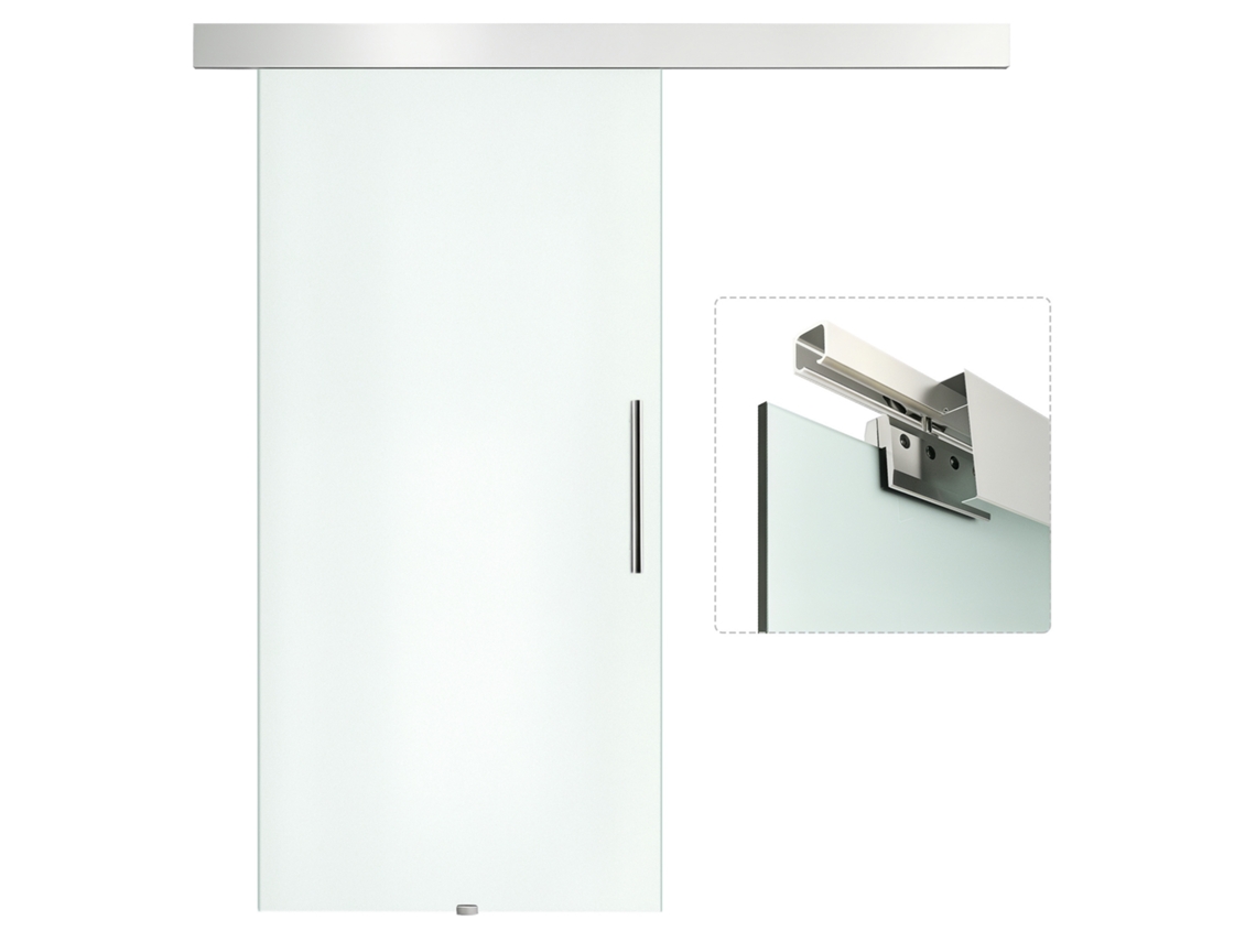 Puerta Corredera Vidrio Esmerilado 102,5x205 Cm Con Tirador