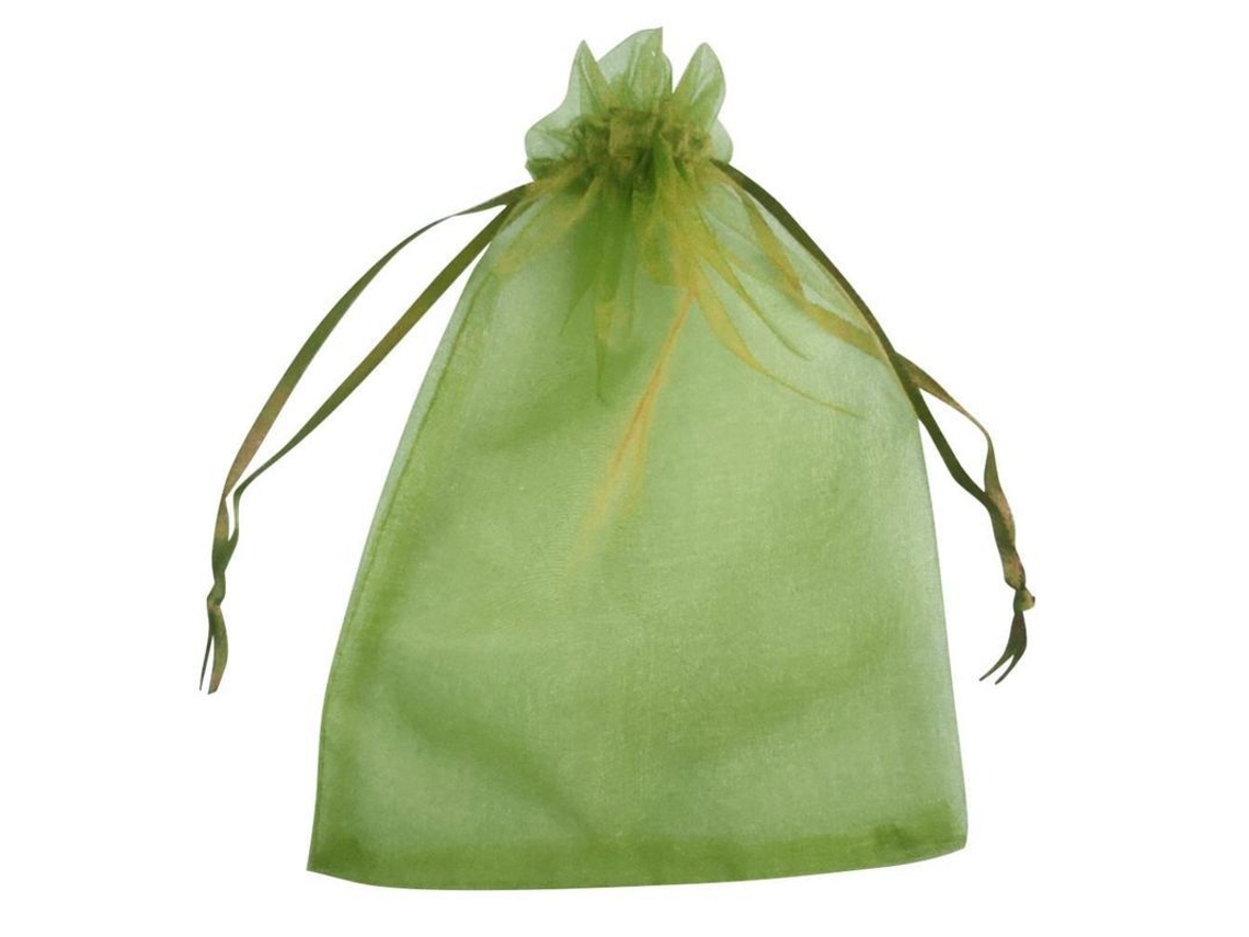 100 Bolsas Protectoras Para Fruta, Malla Antiinsectos Y Antipájaros, 20x30cm, Verde Militar.