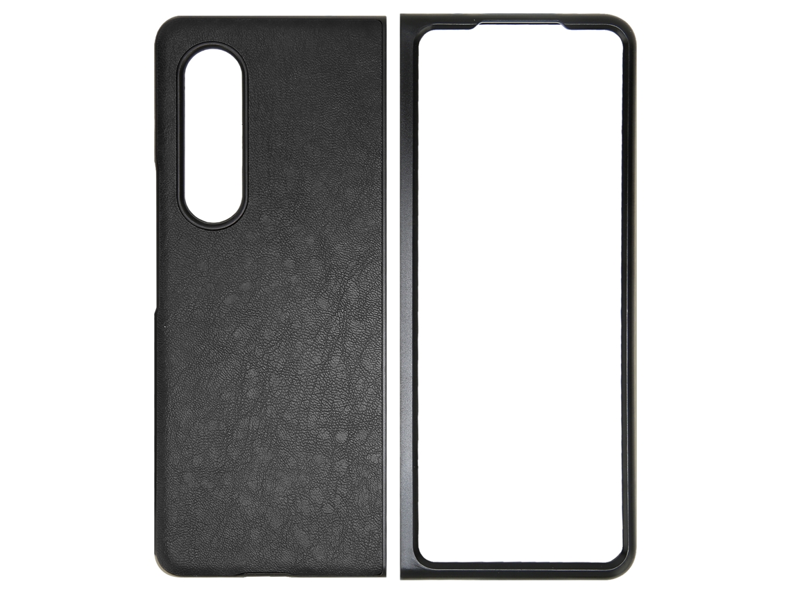 Capa De Couro Pu Para Galaxy Z Fold 3 Case Tela Dobrável Business Proteção Anti-risco Preto