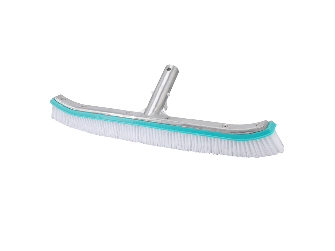 Cepillo para piscina de 18 pulgadas, acero inoxidable, nailon, plástico, limpiador de lago azul