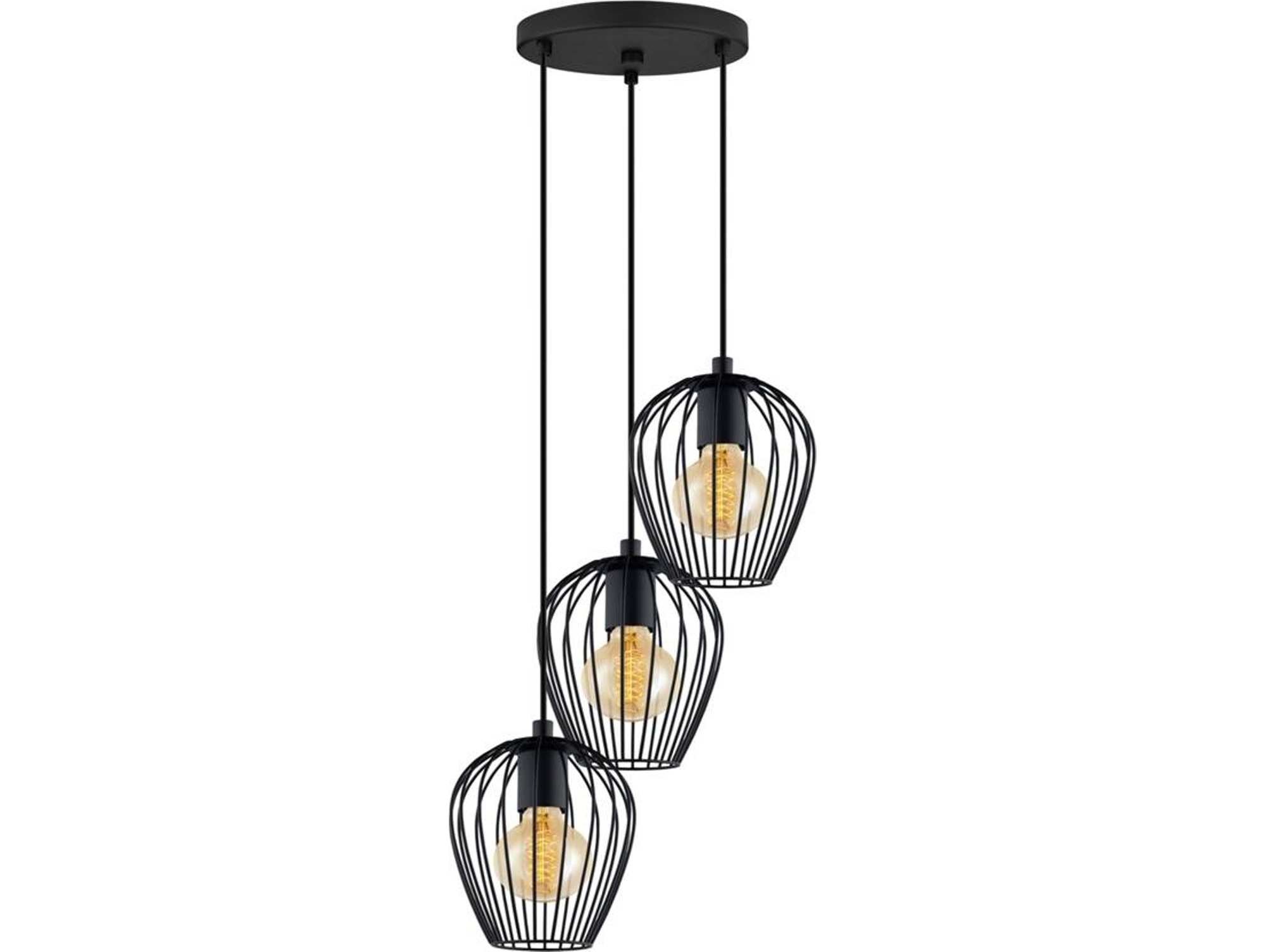 CAND. TETO EGLO 3-380 NEWTOWN PRETO