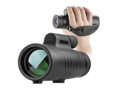 Monocular compacto de 8x42 para adultos y niños, pequeño y práctico, de alta potencia, con correa de mano y visión nocturna Bestvite (negro)