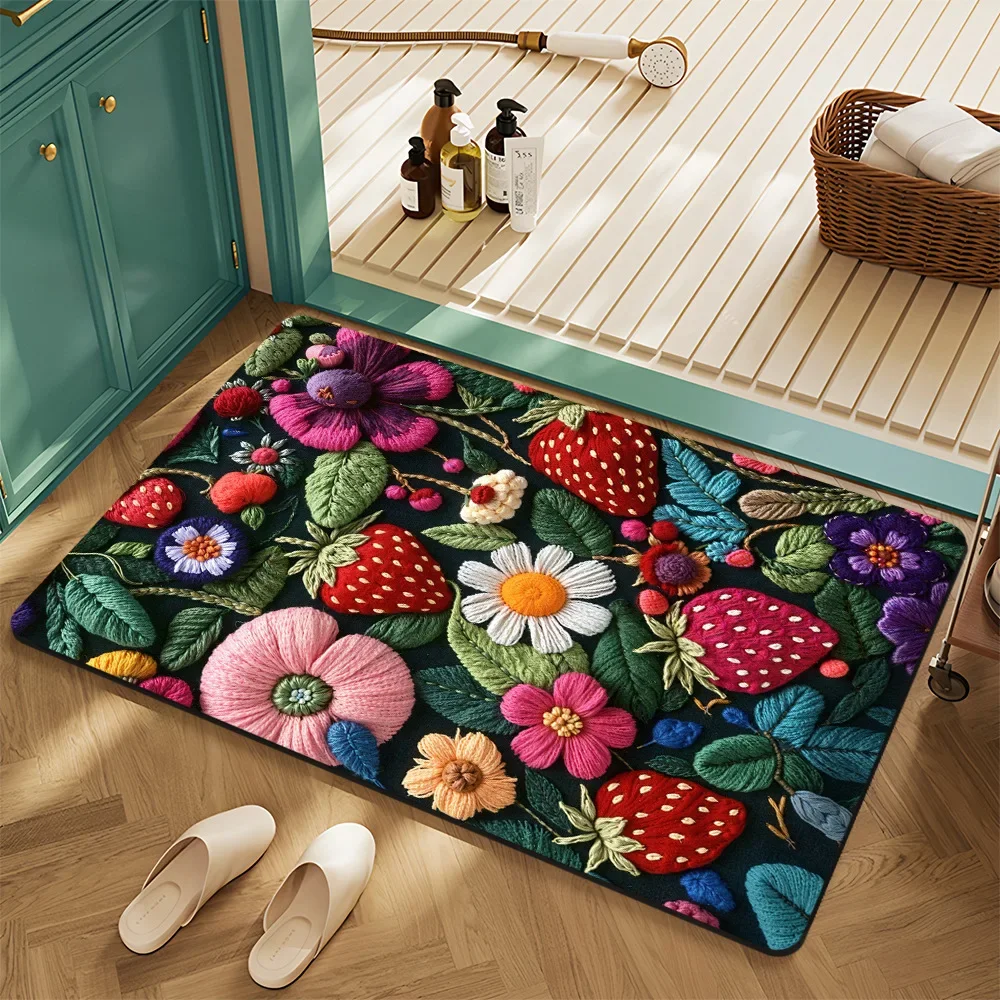 (estilo 4 50x80cm) Alfombra Absorbente De Baño, Suave Y Cómoda, Decoración Del Hogar.