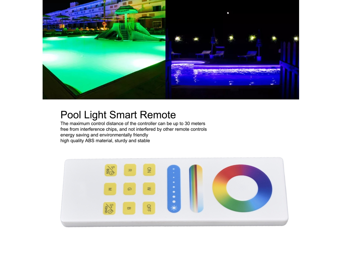 Bj-luz Submarina De Piscina Com Controle Remoto 2.4g App Inteligente Anti-interferência Rgb 12v