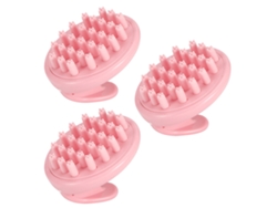 Cepillo de masaje para el cabello rosa, 3 unidades