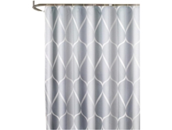 Cortina de ducha impermeable antimoho de 120 cm x 180 cm en poliéster lavable con 8 ganchos