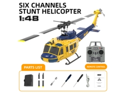 Helicóptero Rc C032 Era 6 Canales, Vuelo Invertido, Acrobacias Uh 1, Posicionamiento Óptico, Amarillo. Aeuzwr
