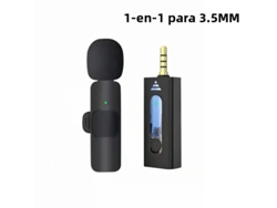 Micrófono portátil Mdug con altavoces (1 par de micrófonos de solapa de condensador omnidireccionales inalámbricos de 3,5 mm)