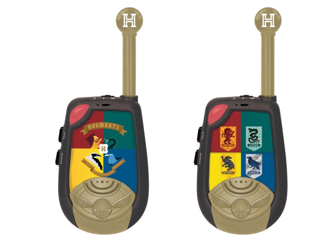 Walkie Talkie LEXIBOOK Warner Harry Potter 2Km Morse Iluminado 2 Canales Batería Montaje en Cintura Negro/Oro Tw25Hp01 (Edad Mínima Recomendada: 3 años)