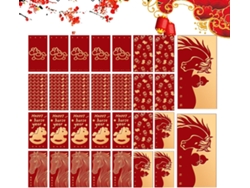 Sobres rojos chinos, juego de 2026 para el Año Nuevo, lámina dorada, colgantes, para dinero