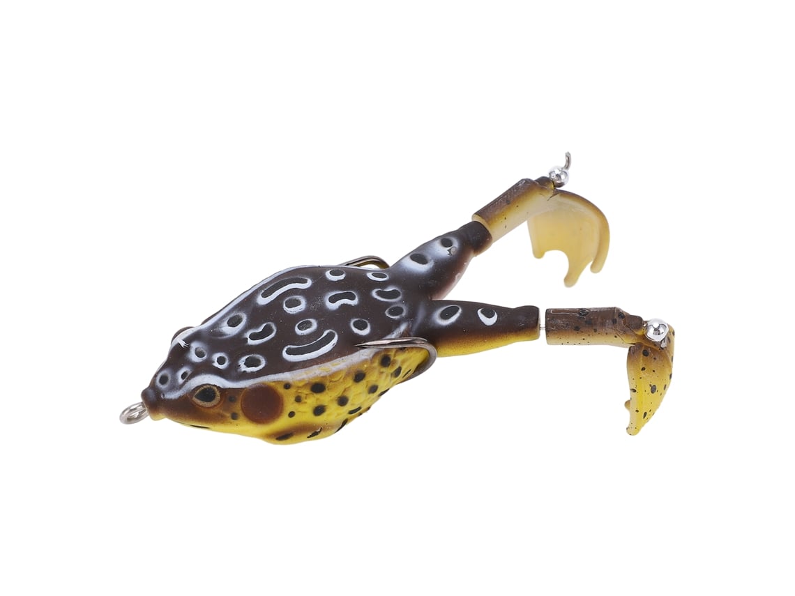 2026rebe-señuelo Artificial Rana Trueno De Silicona Suave Con Patas De Doble Hélice Para Pesca Color Negro Amarillo