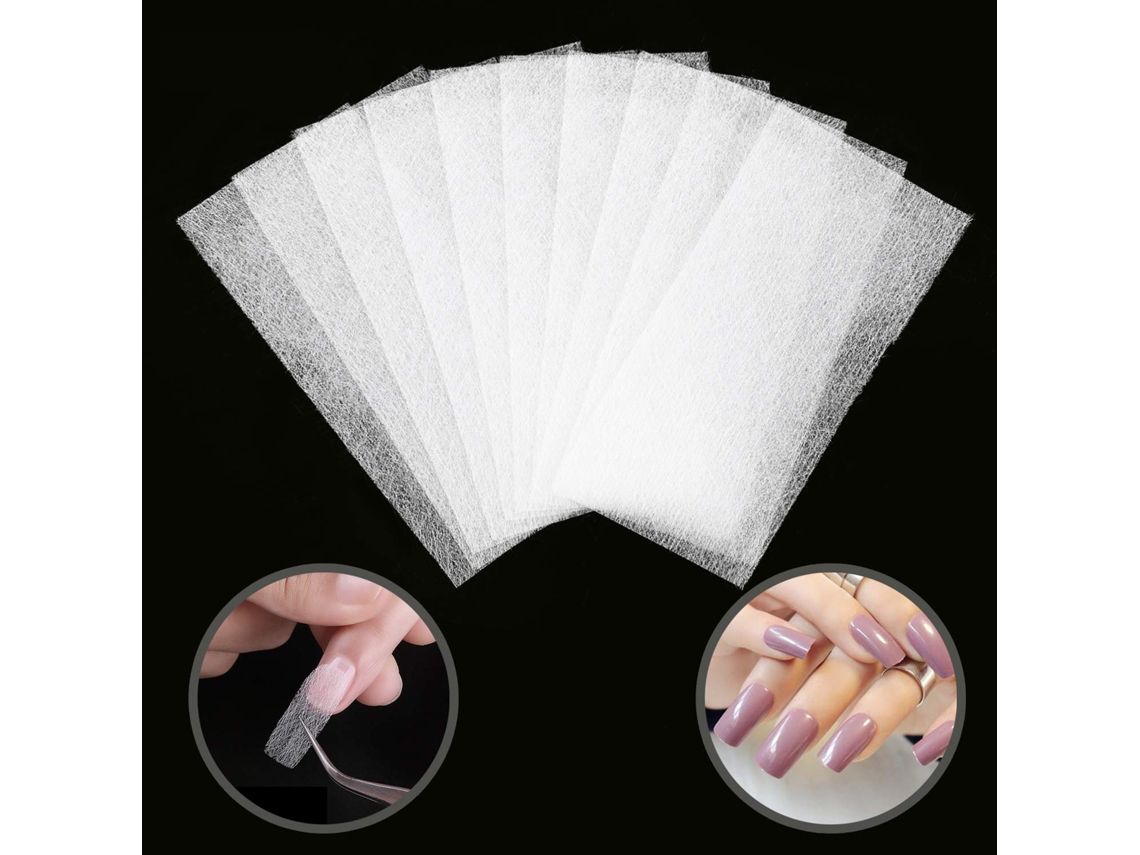100 piezas de Fibernails para extensiones de uñas, kit de gel de fibra de seda para uñas artificiales, herramienta de manicura de uñas de gel UV