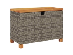 Maison Exclusive - Caja De Almacenaje Jardín Madera Acacia Ratán Gris 80x40x48 Cm