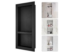 Nicho de ducha empotrado impermeable negro Tekmaquinas 10x41x81cm