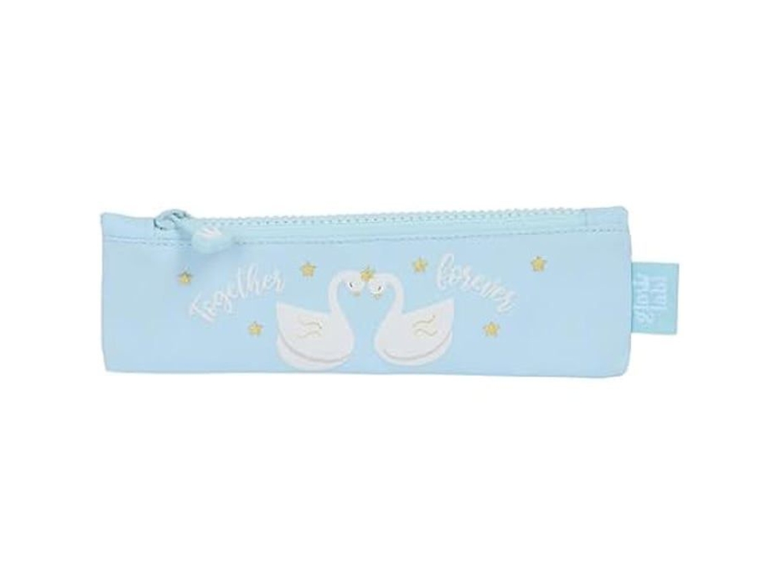 Estuche delgado Glowlab Swans 20x6x1cm Safta