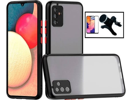 Kit Funda Antichoque, Película 5D Full Cover y Soporte Magnético de Coche L Safe Driving Samsung Galaxy A13 PHONECARE Negro