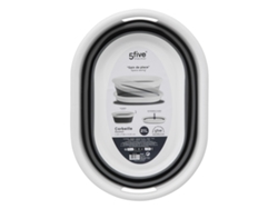 Cesto Plegable 21L Gris Y Blanco 5 FIVE SIMPLY SMART