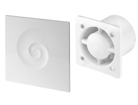 Ventilador extractor VORTEX con cable de tracción de 100 mm, ventilación de techo y pared con panel frontal de ABS blanco AWENTA