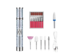 Kit de taladro de uñas eléctrico portátil Yunzii, lima de uñas eléctrica profesional para uñas de gel acrílico, azul.