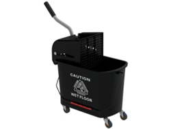 Cubo Fregona 20l Con Escurridor Y Ruedas, Negro