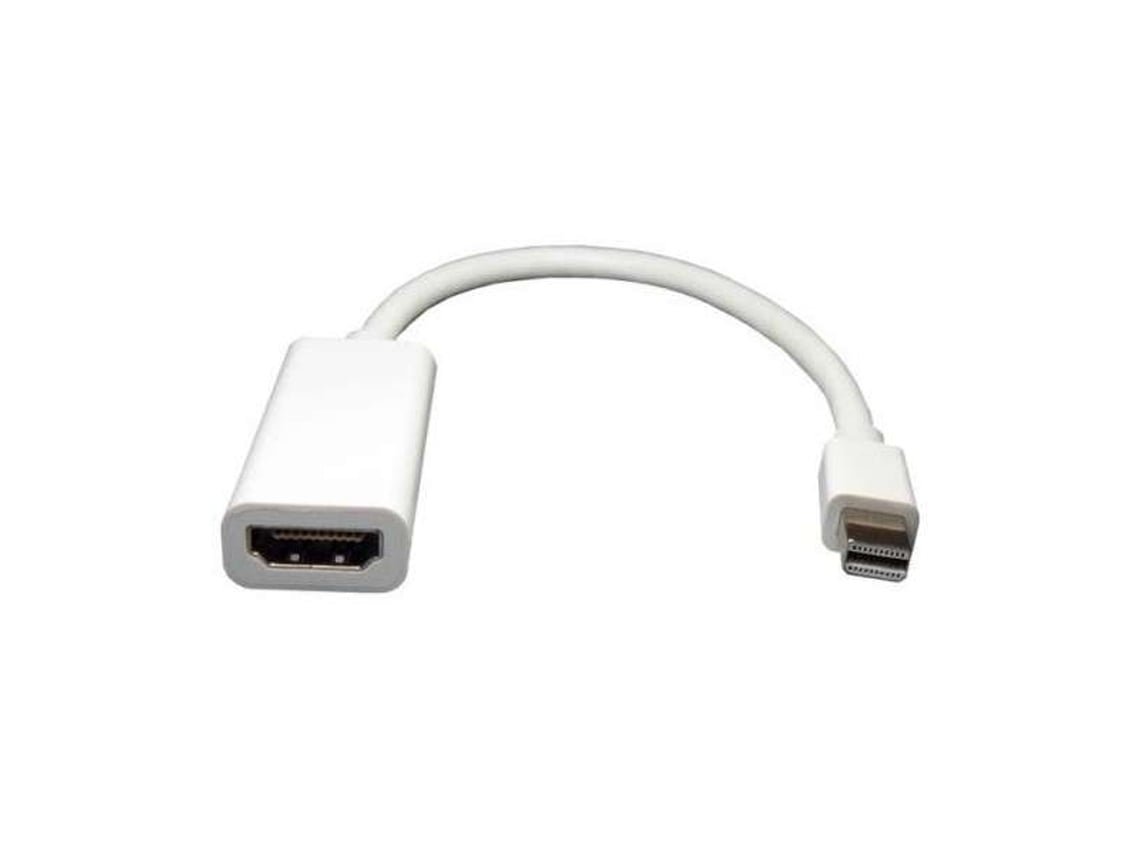 Cable Adaptador Mini Dp A Hdmi, Blanco, Compacto Y Plug-and-play Para Macbooks.
