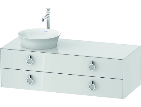 DURAVIT Tulip blanco, mueble de baño colgado en la pared, ancho 1300 x profundidad 550mm, con 2 cajones, con tirador, WT4992L