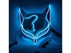 Máscara De Zorro Con Luces Led Para Halloween Y Cosplay Con Banda Elástica De Pvc - Verde, Azul, Rojo