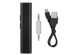 Receptor Adaptador Bluetooth Aux Para Coche Con Entrada De 3.5mm, Reproducción De 4 Horas, Emparejamiento De 2 Teléfonos - Negro