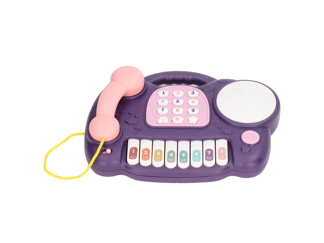 Rebe-boneco Telefone Piano Bebê Música Teclado Interativo Crianças Pequenas Roxo