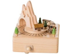 Caja De Música De Madera Con Forma De "ferrocarril", Con Tren Mecánico Y Un Diseño Atractivo.