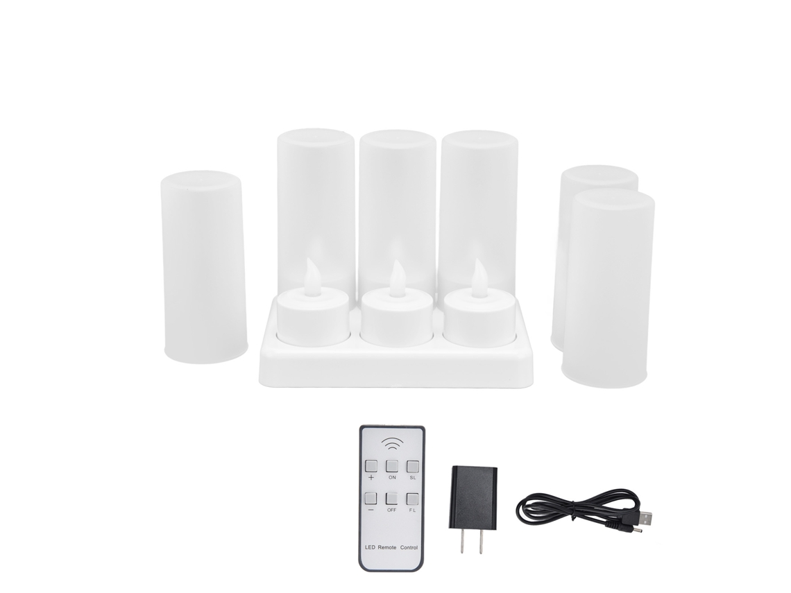 Rebe-vela Led Reutilizável Sem Chama Luz De Chá Elétrica Falsa Para Casamento Festa Mesa De Jantar 100‑240v Plug Us