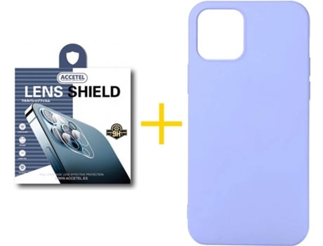 Carcasa + 1 Protector de Cámara para iPhone 12 Mini ACCETEL Morado