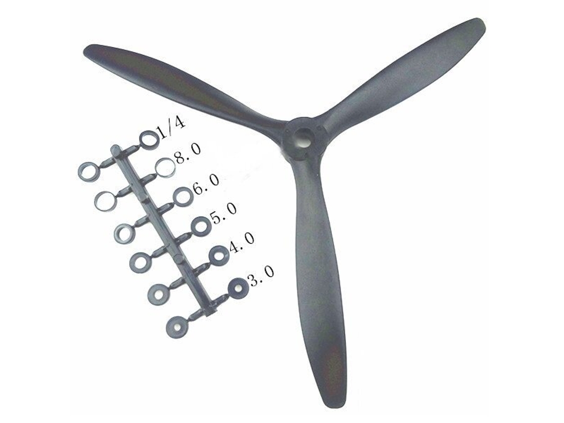 2 Pcsqtmodel 1170 11x7 Inch Efficient 3 Leaf Blade Propeller For Petro Electric Rc Models Airplane
