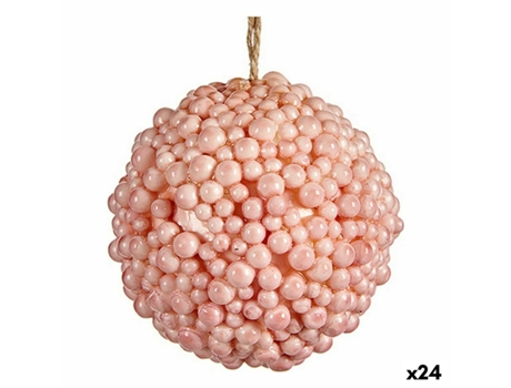 Bola de Navidad Rosa Plástico 8 x 8 x 8 cm (24 Unidades)