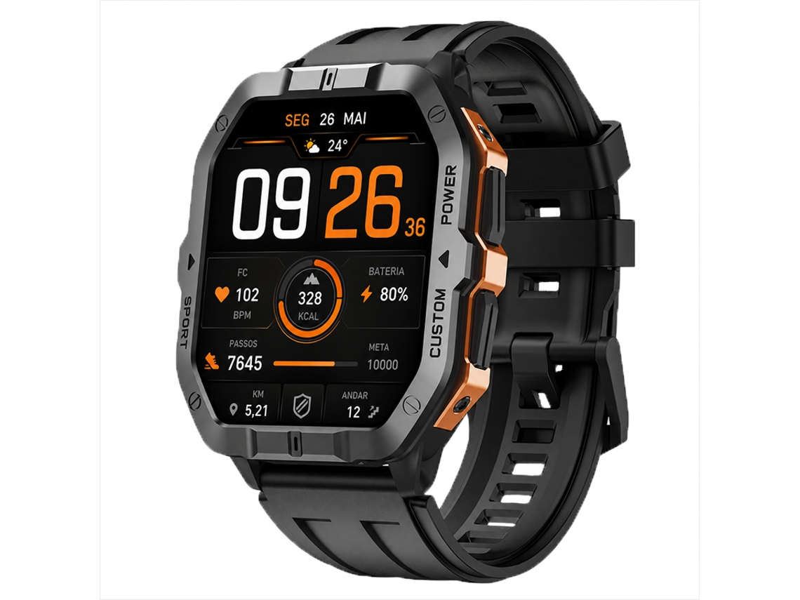 Smartwatch Chronus C32 Pro (gps - 2atm Para Natación - Brújula - Llamadas Bluetooth - Naranja)