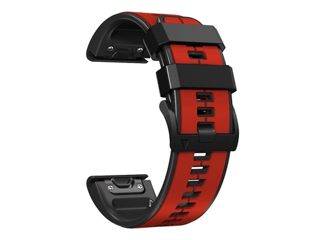 Correa De Reloj Inteligente Para Garmin Fenix 5 Plus, Correa De Silicona Para Reloj Deportivo De 22Mm, Bicolor, Rojo-Negro VENISYMLIS