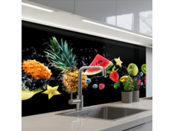 Salpicaderos De Cocina Splash - Fruta - Negro 100x60 Cm