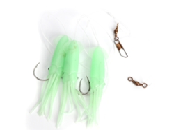 3pcs Señuelo Artificial De Calamar Luminoso Portátil Con Gancho De Cadena Resistente Para Pesca