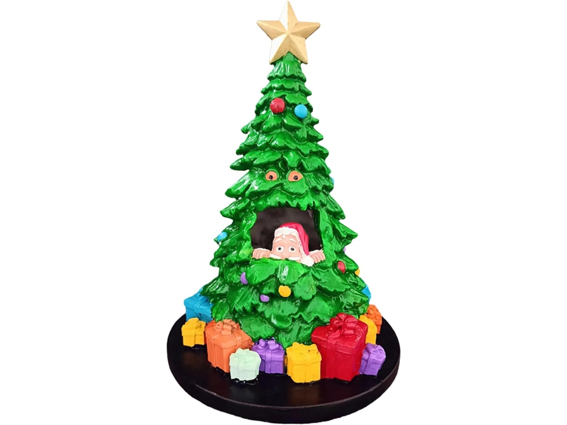 Árbol De Navidad Nostálgico | Adornos Luminosos De Papá Noel Para La Mesa Del Comedor