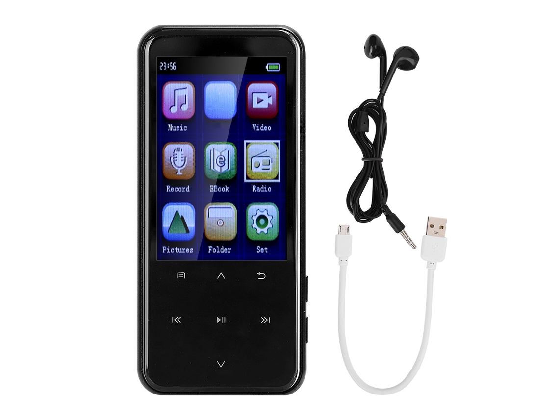 Reprodutor De Música Multifuncional Mp3 Mp4 Com Rádio Fm Gravador Hifi Alto-falantes 16gb