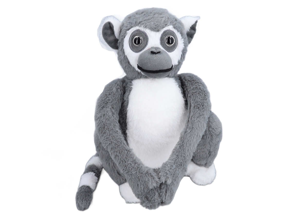 Lindo Peluche De Mono Con Brazos Largos, Colgante, Suave, Decorativo, Gris.